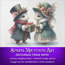 Festive Viorian jul Mouse Gift Decoupage
