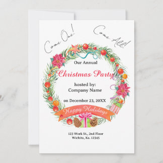 Festive WandeCorporate Office jul Party Inbjudningar