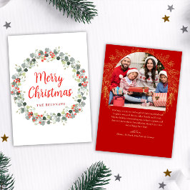 Festive Wandeure Greenery jul Photo Julkort