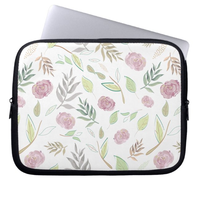 Festive Watercolor Flowers 1 Laptop Fodral (Framsidan)