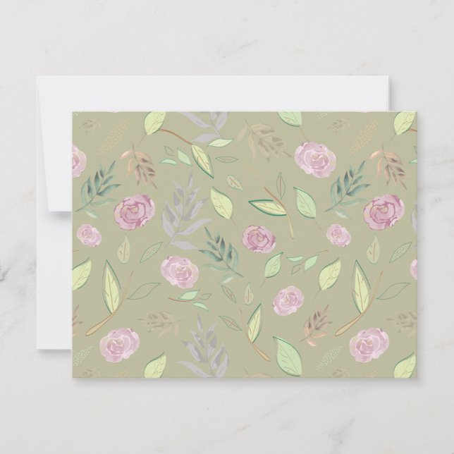 Festive Watercolor Flowers 5 Anteckningskort (Framsida)