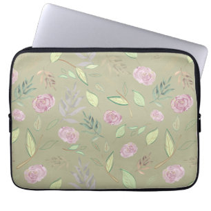 Festive Watercolor Flowers 5 Laptop Fodral