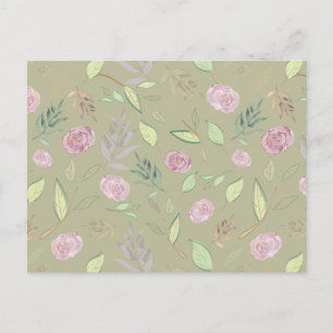 Festive Watercolor Flowers 5 Vykort