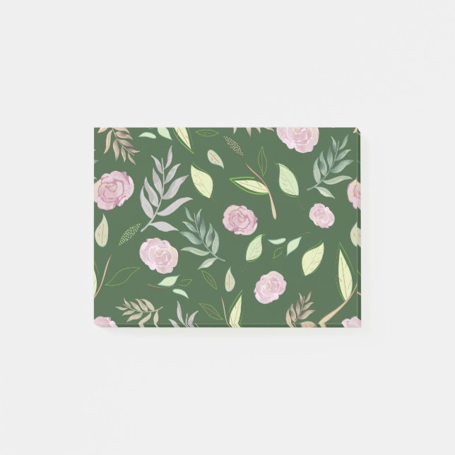 Festive Watercolor Flowers 8 Post-it Block (Framsida)