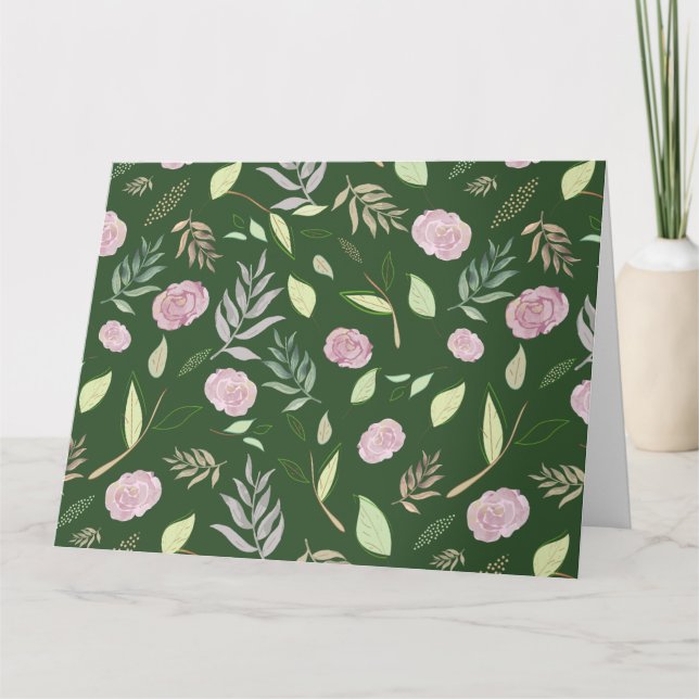 Festive Watercolor Flowers 8 Tack Kort (Framsida)