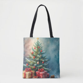Festive Watercolor Helgdag Tote Tygkasse