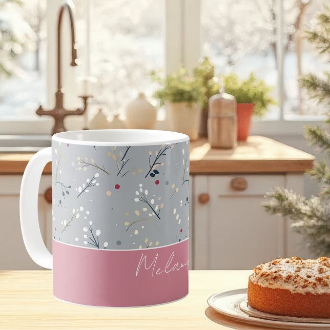 Festive Watercolor-jul Mönster Kaffemugg (Skapare uppladdad)