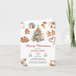 Festive Watercolor-jul Party Inbjudan