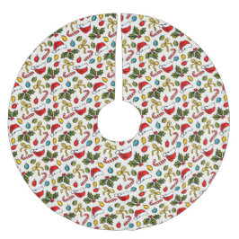 Festive Watercolor-julskalor Julgransmatta Borstad Polyester