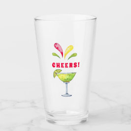 Festive Watercolor Margarita | Cheers Glaskopp