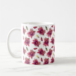 Festive Watercolor Pawarded Poinsettias Mugg