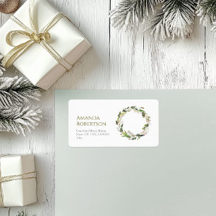 Festive Watercolor Wandeans Adressetikett