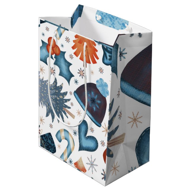 Festive Watercolor Winter jul Mönster (Baksidan Vinklad)