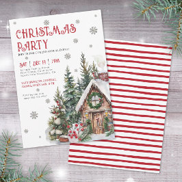 Festive Watercolor Winter jul Party Inbjudningar