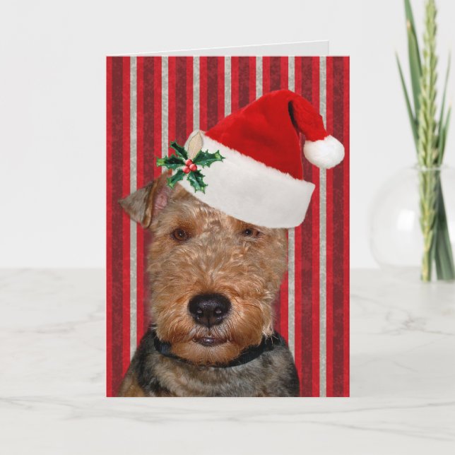 Festive Welsh Terrier Helgkort (Framsida)