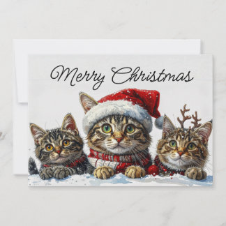 Festive Whiskers in the Snow Julkort