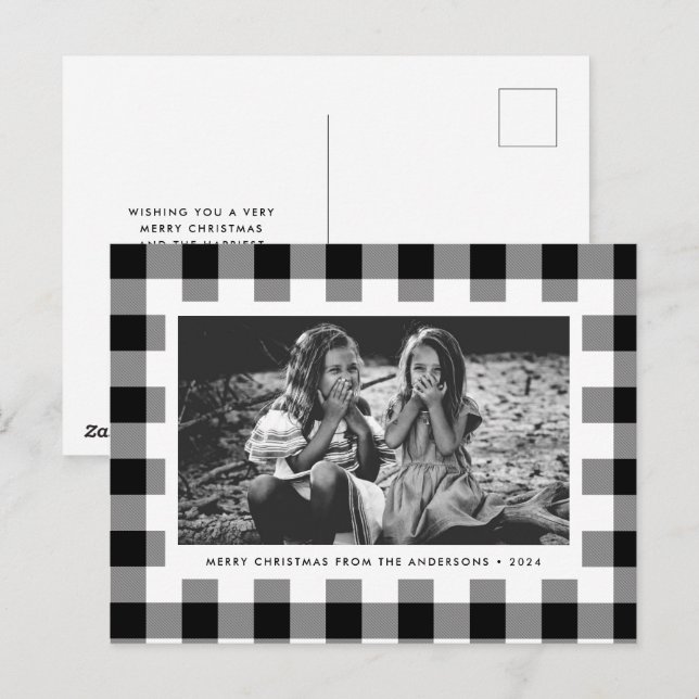 Festive White Buffalo Play Single Photo jul Vykort (Fram/baksida)