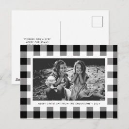 Festive White Buffalo Play Single Photo jul Vykort