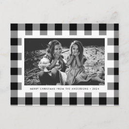 Festive White Buffalo Play Single Photo jul Vykort