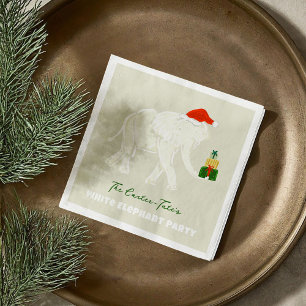 Festive White Elephant Party Illustrated Pappersservett