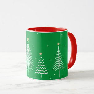 Festive White Julgranar Mugg