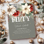 Festive Winter Blommigts 50:e födelsedagen Inbjudningar<br><div class="desc">Denna fantastiska festliga blommigt 50-årsinbjudan är perfekt om du fyller år under vintermånaderna. Utformningen har en grönt för chic som dekoreras med en fantastisk traditionell röd och elfenbensvintern och andra blommigtar i botaniskt bladverk,  faux guld konetti och en elegant födelsedagsfest-mall som är enkel att anpassa med dina egna händelsedetaljer.</div>