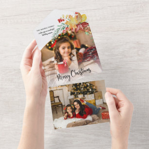 Festive Winter botanical Calligraphy Photo