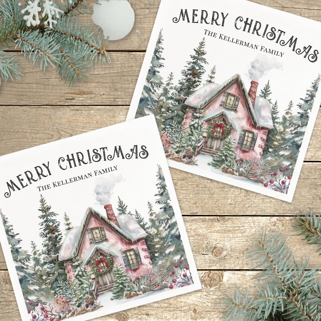 Festive Winter Christmas Pappersservett (Festive Winter Merry Christmas Napkins)