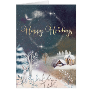 Festive Winter Glad helg Greeting Card Hälsningskort