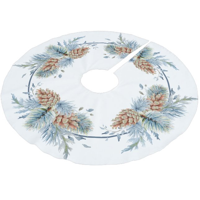 Festive Winter Gräs och Evergreens Julgransmatta Borstad Polyester (Vinklad)