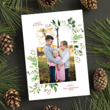 Festive Winter Greenery Elegant Botanical Photo