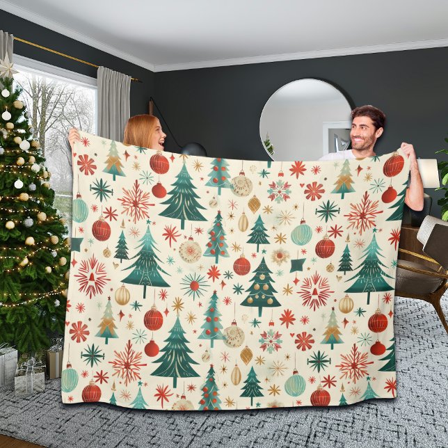 Festive Winter Helgdagar Mönster Fleecefilt (Skapare uppladdad)