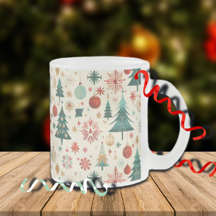 Festive Winter Helgdagar Mönster Frostad Glasmugg