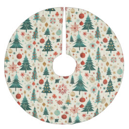 Festive Winter Helgdagar Mönster Julgransmatta Borstad Polyester