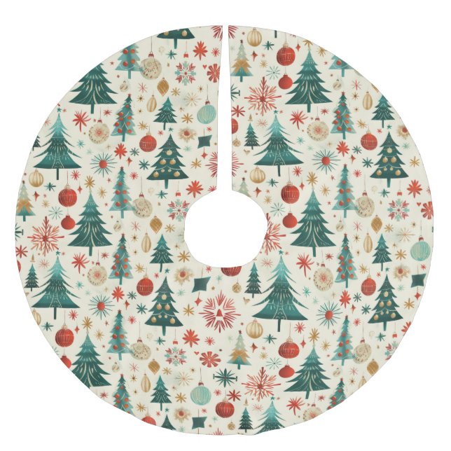 Festive Winter Helgdagar Mönster Julgransmatta Borstad Polyester (Framsidan)