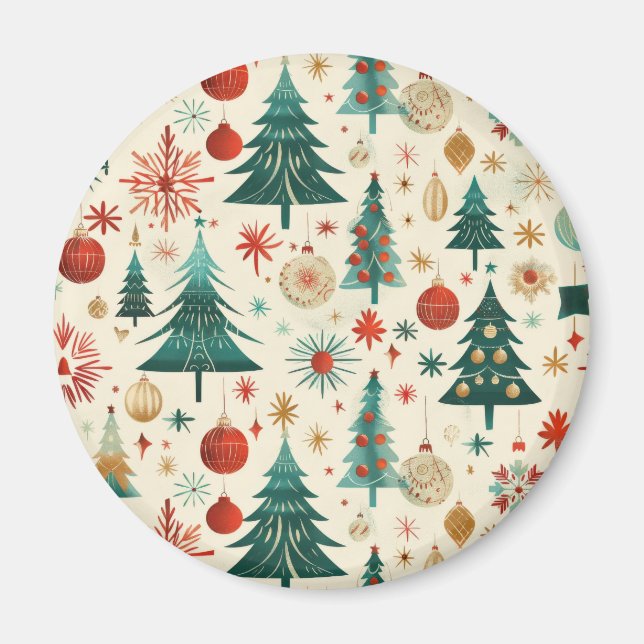 Festive Winter Helgdagar Mönster Magnet (Framsidan)