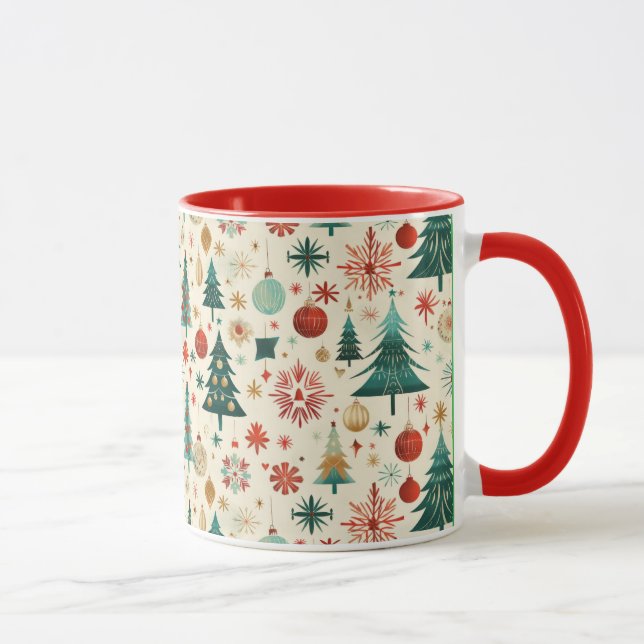 Festive Winter Helgdagar Mönster Mugg (Höger)