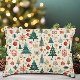 Festive Winter Helgdagar Mönster Prydnadskudde