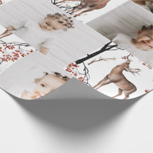 Festive Winter Hjort Photo Collage jul Presentpapper