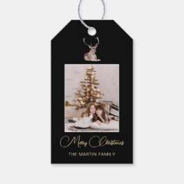 Festive Winter Hjort Photo jul Presentetikett