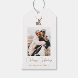Festive Winter Hjort Photo jul White Presentetikett