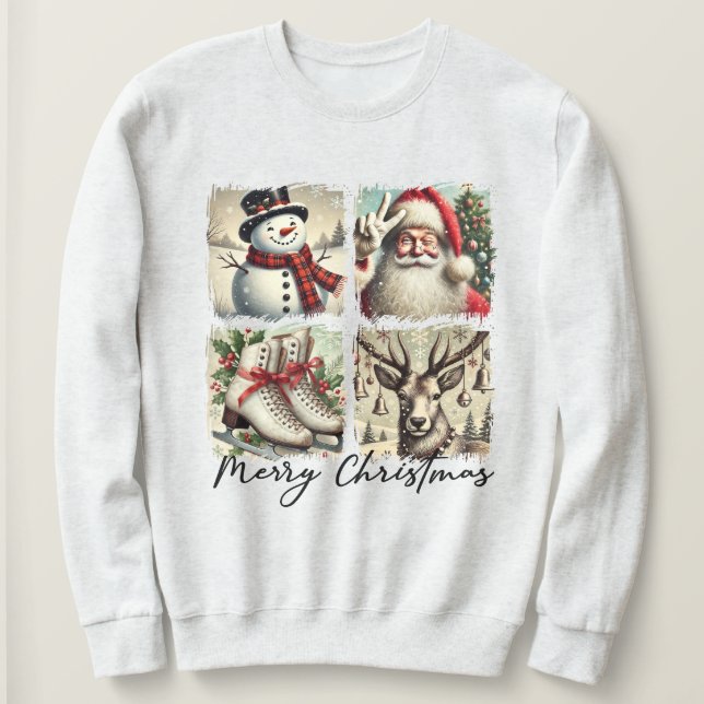 Festive Winter-jul-Helgdag Collage T Shirt (Design framsida)