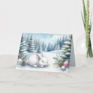 Festive Winter liggande med Bunny jul Kort