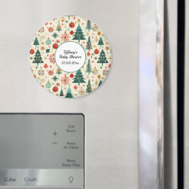 Festive Winter Mönster Baby Shower Magnet