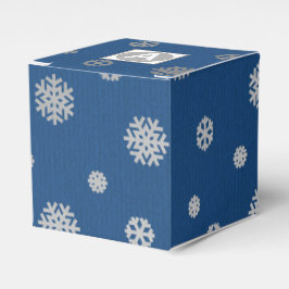 Festive Winter Silver Blue Snöflingor Corporate Presentaskar