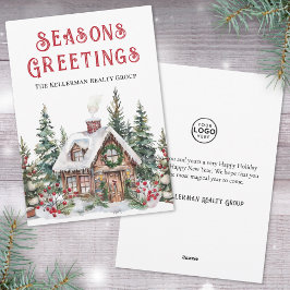 Festive Winter Watercolor Business-jul Julkort