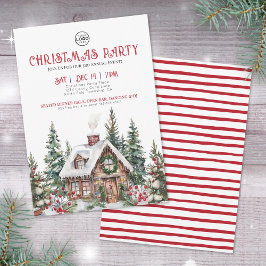 Festive Winter Watercolor Business jul Party Inbjudningar