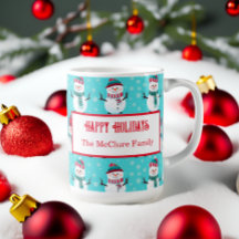 Festive Winter Wonderland Blue Snögubbars jul