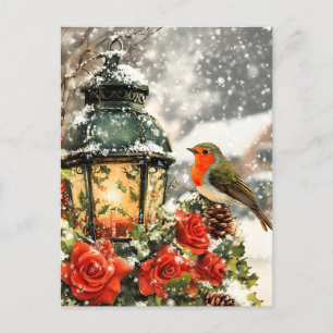 Festive Winter Wonderland Scene Meddelande Vykort