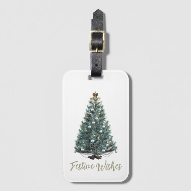 Festive Wishes. Christmas tree design Bagagebricka (Framsida vertikal)